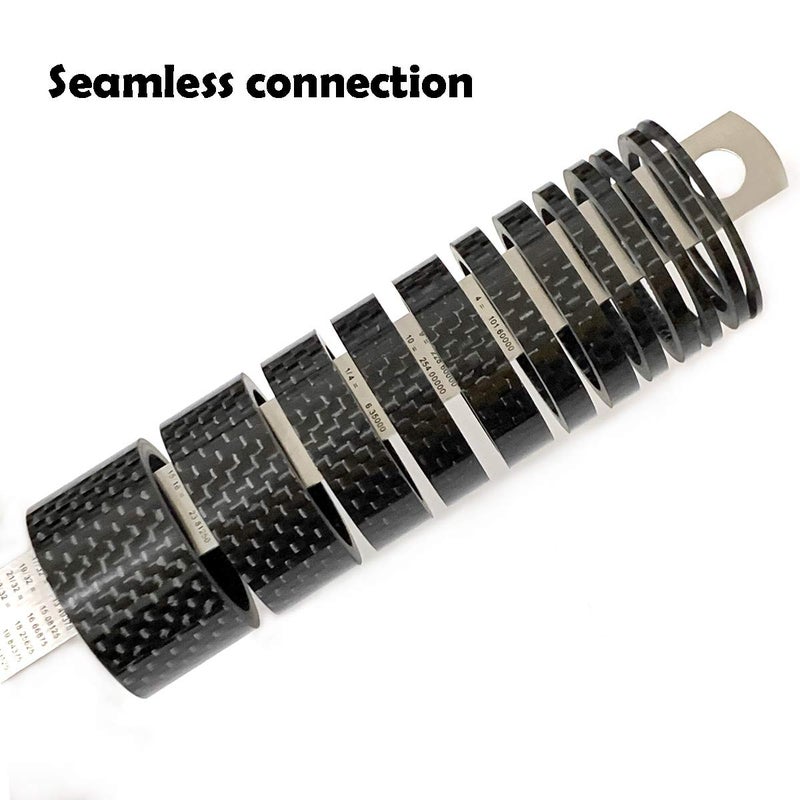 Farbetter 12 Pieces Bike Carbon Fiber Headset Spacer Bicycle Stem Spacer Kit 1-1/8 Inch 20/15/10/8/5/3/2/1mm, 8 Sizes - Image 2